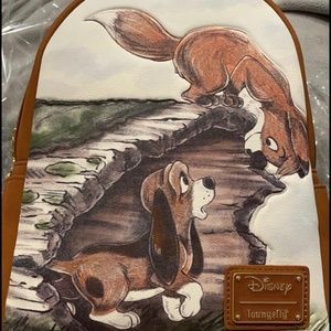 NWT DISNEY FOX & THE HOUND LOUNGEFLY MINI BACKPACK